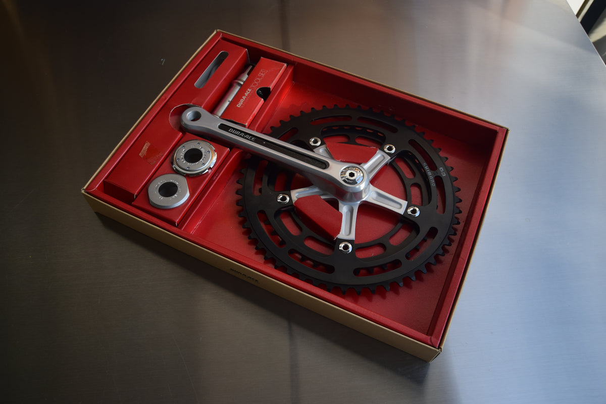 Shimano Dura-Ace 1st Gen Crankset Black Rings & Complete Tool Set NOS