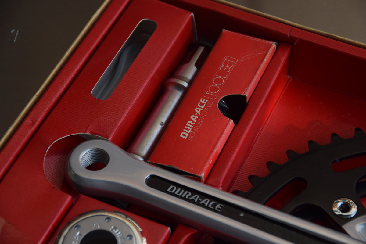 Shimano Dura-Ace 1st Gen Crankset Black Rings & Complete Tool Set NOS
